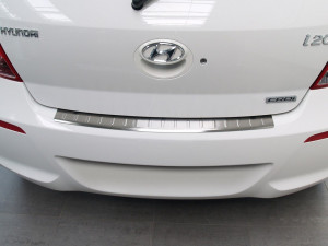 Achterbumperbeschermer | Hyundai i20 2009-2014 RVS geprofileerd/ribbed