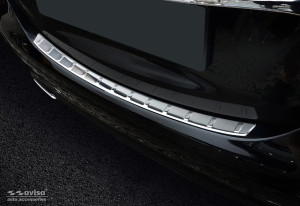 Achterbumperbeschermer | geschikt voor Mercedes-Benz | E-klasse 16-20 4d sed. | Ribs | RVS rvs zilver