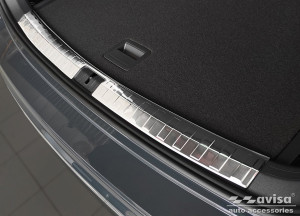 Achterbumperbeschermer | geschikt voor Volkswagen | Tiguan 16-20 5d suv. / Tiguan 20- 5d suv. | Ribs | RVS rvs zilver