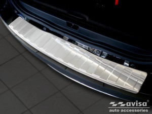 Achterbumperbeschermer | Renault | Grand Scénic 09-12 5d mpv / Grand Scénic 12-13 5d mpv / Grand Scénic 13-16 5d mpv | Ribs | RVS rvs zilver