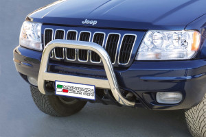 Pushbar | geschikt voor Jeep | Grand Cherokee 01-03 5d suv. / Grand Cherokee 03-05 5d suv. / Grand Cherokee 99-01 5d suv. | RVS rvs zilver Medium Bar