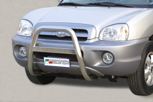Pushbar | Hyundai | Santa Fe 00-04 5d suv. / Santa Fe 04-07 5d suv. | RVS rvs zilver High Medium Bar