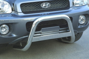 Pushbar | Hyundai | Santa Fe 00-04 5d suv. / Santa Fe 04-07 5d suv. | RVS rvs zilver Medium Bar