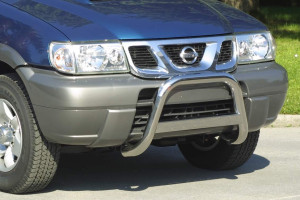 Pushbar | geschikt voor Nissan | Terrano 02-05 5d suv. / Terrano 02-07 3d suv. | rvs zilver Medium Bar RVS