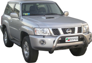 Pushbar | geschikt voor Nissan | Patrol GR 04-10 3d suv. / Patrol GR 04-10 5d suv. | rvs zilver Super Bar RVS