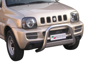Pushbar | geschikt voor Suzuki | Jimny Metal Top 05-12 3d suv. | rvs zilver Medium Bar RVS CE-keur