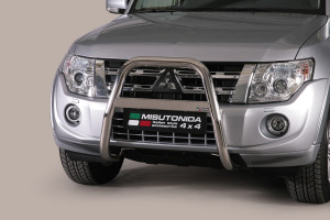 Pushbar | geschikt voor Mitsubishi | Pajero LWB 2007-2015 5d. suv / Pajero SWB 2007-2015 3d. suv | rvs zilver High Medium Bar RVS