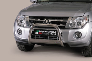 Pushbar | geschikt voor Mitsubishi | Pajero LWB 2007-2015 5d. suv / Pajero SWB 2007-2015 3d. suv | rvs zilver Medium Bar RVS