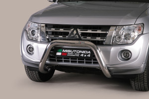 Pushbar | geschikt voor Mitsubishi | Pajero LWB 2007-2015 5d. suv / Pajero SWB 2007-2015 3d. suv | rvs zilver Super Bar RVS