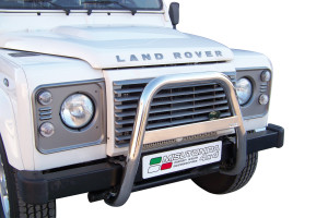 Pushbar | Land Rover | Defender 90 02-07 3d suv. / Defender 90 07-11 3d suv. / Defender 90 11-16 3d suv. / Defender 90 96-02 3d suv. | rvs zilver High Medium Bar RVS