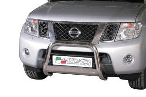 Pushbar | geschikt voor Nissan | Navara Double Cab 10-17 4d pic. | rvs zilver Medium Bar RVS CE-keur