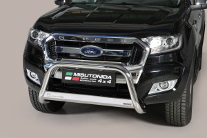 Pushbar | Ford | Ranger Double Cab 12- 4d pic. / Ranger Super Cab 12-19 4d pic. | rvs zilver Medium Bar RVS CE-keur
