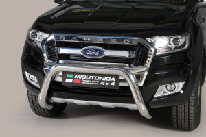 Pushbar | Ford | Ranger Double Cab 12- 4d pic. / Ranger Super Cab 12-19 4d pic. | rvs zilver Super Bar RVS CE-keur