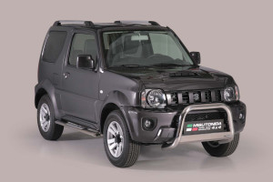 Pushbar | geschikt voor Suzuki | Jimny Metal Top 12- 3d suv. | rvs zilver Medium Bar RVS CE-keur