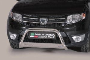 Pushbar | geschikt voor Dacia | Sandero 12-16 5d hat. / Sandero 16- 5d hat. | Stepway | RVS rvs zilver Medium Bar CE-keur