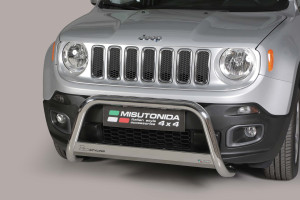Pushbar | geschikt voor Jeep | Renegade 14-19 5d suv. | RVS rvs zilver Medium Bar CE-keur