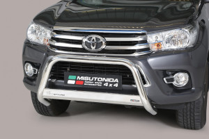 Pushbar | geschikt voor Toyota | Hilux 16-20 2d pic. / Hilux Dubbele Cabine 16-20 4d pic. | rvs zilver Medium Bar RVS CE-keur