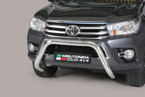 Pushbar | geschikt voor Toyota | Hilux 16-20 2d pic. / Hilux Dubbele Cabine 16-20 4d pic. | rvs zilver Super Bar RVS CE-keur