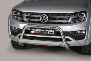 Pushbar | geschikt voor Volkswagen | Amarok Dubbele Cabine 11-16 4d pic. / Amarok Dubbele Cabine 16- 4d pic. | Highline / V6 | rvs zilver Medium Bar RVS CE-keur