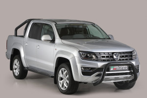 Pushbar | geschikt voor Volkswagen | Amarok Dubbele Cabine 11-16 4d pic. / Amarok Dubbele Cabine 16- 4d pic. | Highline / V6 | zwart Super Bar RVS CE-keur