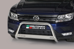 Pushbar | geschikt voor Volkswagen | Tiguan 16- 5d suv. | rvs zilver Medium Bar RVS CE-keur