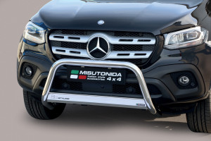 Pushbar | geschikt voor Mercedes-Benz | X-klasse 18- 4d pic. | RVS rvs zilver Medium Bar CE-keur