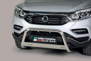 Pushbar | geschikt voor Ssangyong | Musso 18- 4d pic. / Rexton 17- 5d suv. | RVS rvs zilver Medium Bar CE-keur