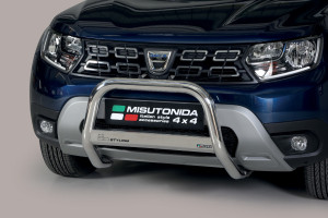 Pushbar | geschikt voor Dacia | Duster 18-20 5d suv. | RVS rvs zilver Medium Bar CE-keur
