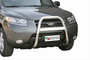 Pushbar | geschikt voor Hyundai | Santa Fe 06-10 5d suv. | RVS rvs zilver High Medium Bar