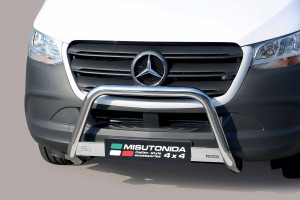Pushbar geschikt voor Mercedes-Benz Sprinter 18-22 W907 4d bus | Roestvrij staal | Glanzend | RVS