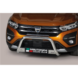 Pushbar | geschikt voor Dacia | Sandero Stepway 21- 5d hat. | RVS Medium Bar rvs zilver CE-keur