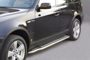 Side Bars | geschikt voor BMW | X3 04-06 5d suv. E83 | RVS rvs zilver Pedana