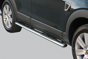 Side Bars | geschikt voor Chevrolet | Captiva 06-11 5d suv. | RVS rvs zilver Oval Grand Pedana