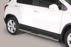 Side Bars | geschikt voor Chevrolet | Trax 13-14 5d sta. | RVS rvs zilver Design Side Protection