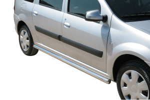 Side Bars | geschikt voor Dacia | Logan MCV 08-13 5d sta. / Logan MCV 13-16 5d sta. | RVS zwart Oval Side Protection