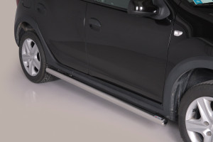 Side Bars | geschikt voor Dacia | Sandero 12-16 5d hat. / Sandero 16- 5d hat. | RVS rvs zilver Side Protection Stepway