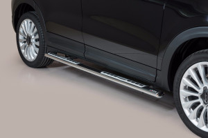 Side Bars | Fiat | 500X 15- 5d suv. | RVS rvs zilver Design Side Protection