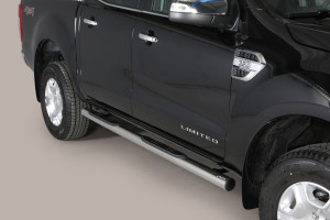 Side Bars | Ford | Ranger Double Cab 12-15 4d pic. / Ranger Double Cab 15- 4d pic. | rvs zilver Grand Pedana RVS