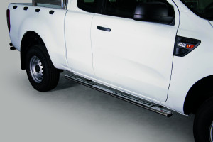 Side Bars | geschikt voor Ford | Ranger Super Cab 12-16 4d pic. / Ranger Super Cab 15- 4d pic. | rvs zilver Design Side Protection RVS