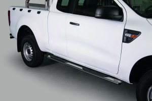 Side Bars | geschikt voor Ford | Ranger Super Cab 12-16 4d pic. / Ranger Super Cab 15- 4d pic. | rvs zilver Oval Grand Pedana RVS