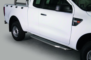 Side Bars | geschikt voor Ford | Ranger Super Cab 12-16 4d pic. / Ranger Super Cab 15- 4d pic. | rvs zilver Pedana RVS
