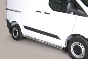 Side Bars | Ford | Transit Custom Kombi 12-18 4d bus. / Transit Custom Kombi 18- 4d bus. | RVS rvs zilver Design Side Protection