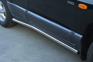 Side Bars | geschikt voor Hyundai | Santa Fe 00-04 5d suv. | RVS rvs zilver Side Protection