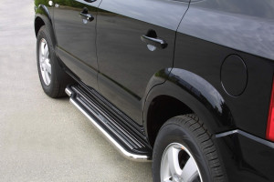 Side Bars | Hyundai | Tucson 04-10 5d suv. | RVS rvs zilver Pedana