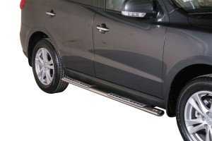 Side Bars | geschikt voor Hyundai | Santa Fe 10-12 5d suv. | RVS rvs zilver Design Side Protection