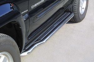 Side Bars | geschikt voor Jeep | Cherokee 01-05 5d suv. / Cherokee 05-08 5d suv. | RVS rvs zilver Pedana