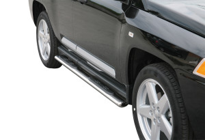 Side Bars | geschikt voor Jeep | Compass 06-11 5d suv. | RVS rvs zilver Oval Grand Pedana
