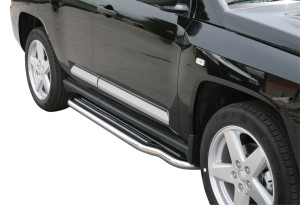 Side Bars | geschikt voor Jeep | Compass 06-11 5d suv. | RVS rvs zilver Pedana