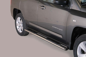 Side Bars | geschikt voor Jeep | Compass 11-13 5d suv. / Compass 13-16 5d suv. | RVS rvs zilver Oval Grand Pedana