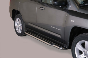 Side Bars | geschikt voor Jeep | Compass 11-13 5d suv. / Compass 13-16 5d suv. | RVS rvs zilver Pedana